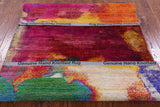 Abstract Modern Hand Knotted 100% Silk Rug - 5' 5" X 8' 2" - Golden Nile