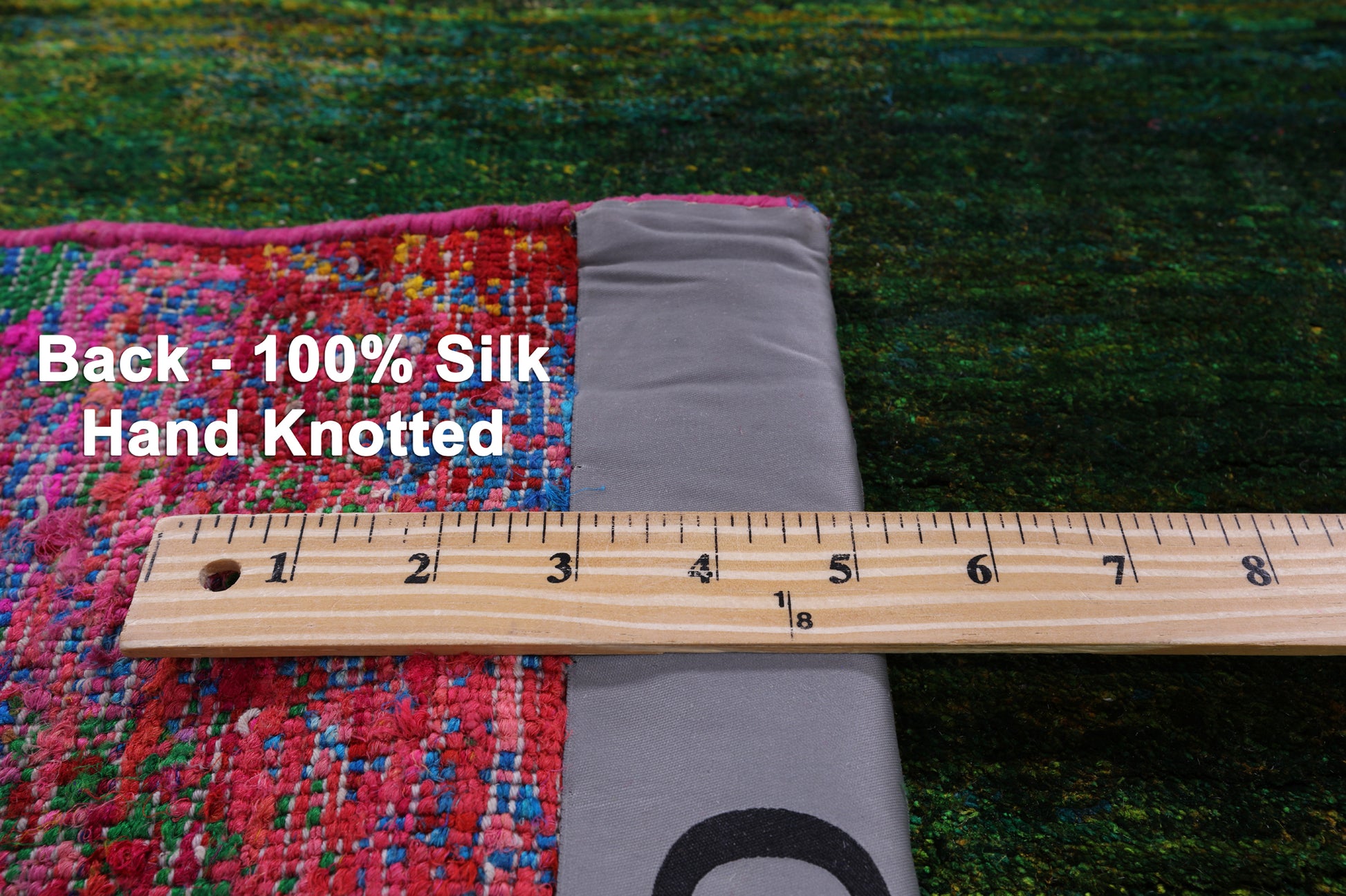 Abstract Modern Hand Knotted 100% Silk Rug - 5' 5" X 8' 2" - Golden Nile