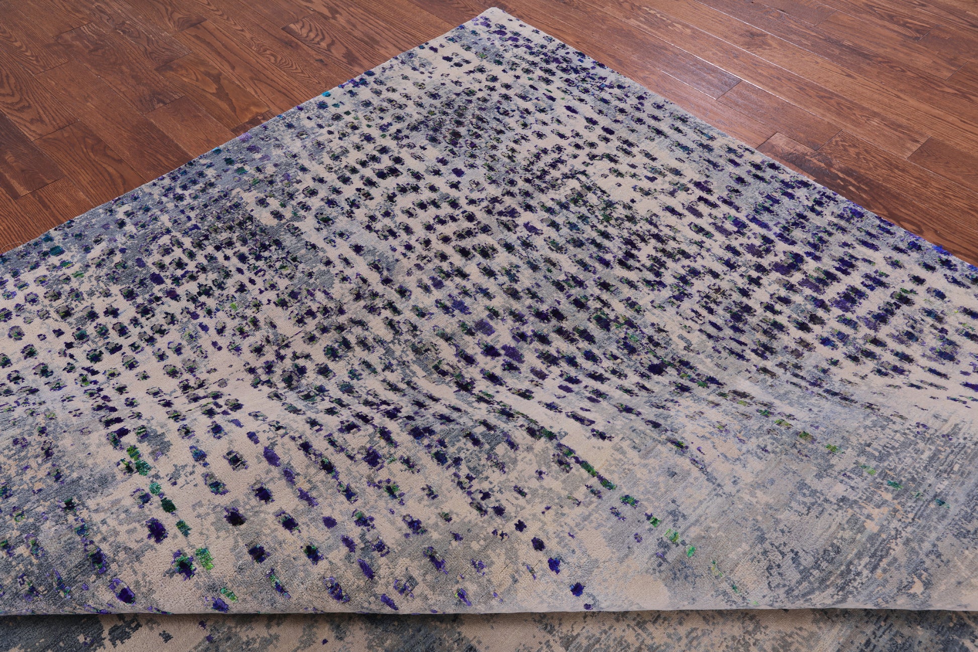 Abstract Contemporary Hand Knotted Wool & Silk Rug - 9' 11" X 14' 2" - Golden Nile