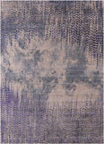 Abstract Contemporary Hand Knotted Wool & Silk Rug - 9' 11" X 14' 2" - Golden Nile