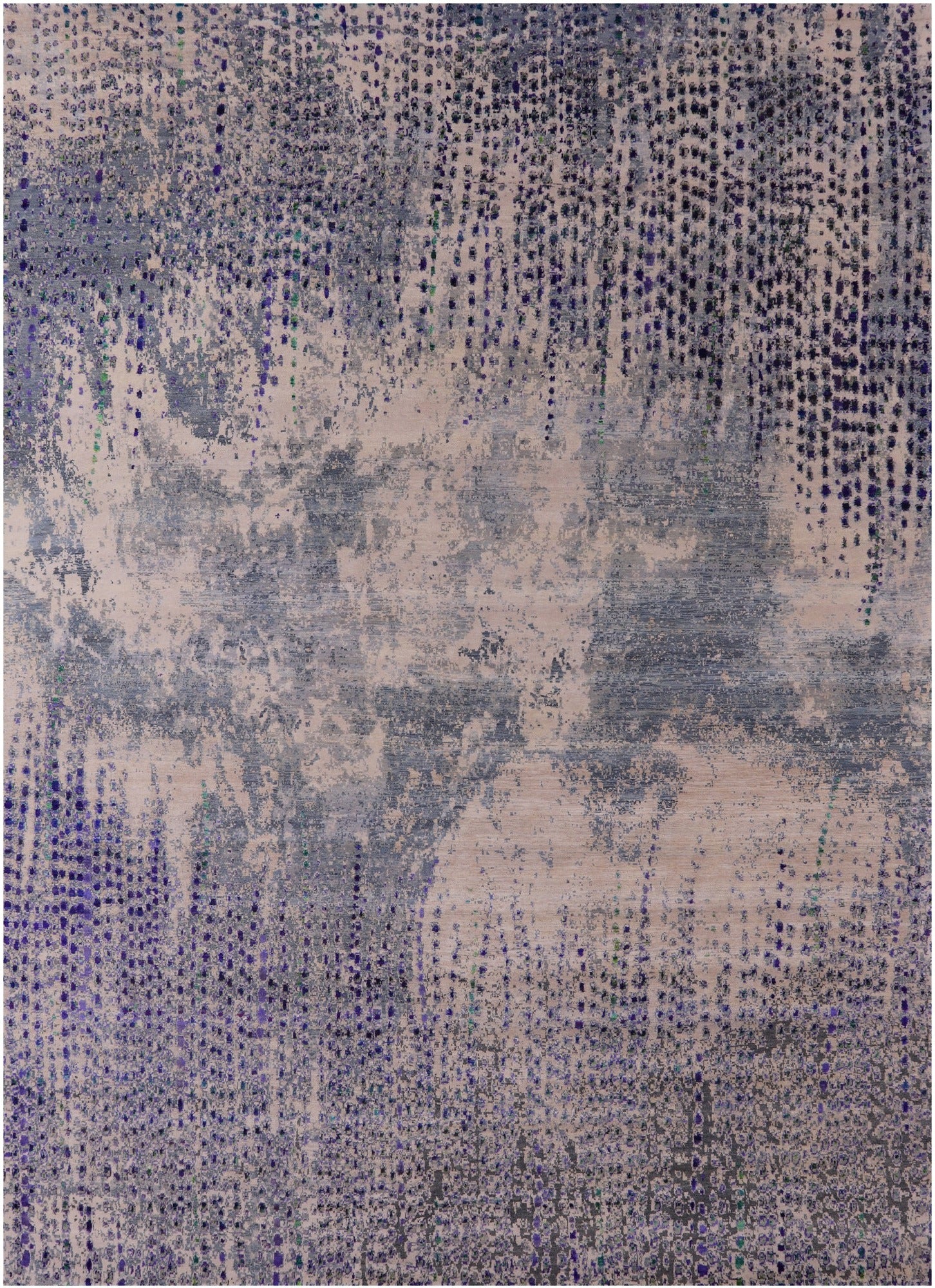 Abstract Contemporary Hand Knotted Wool & Silk Rug - 9' 11" X 14' 2" - Golden Nile