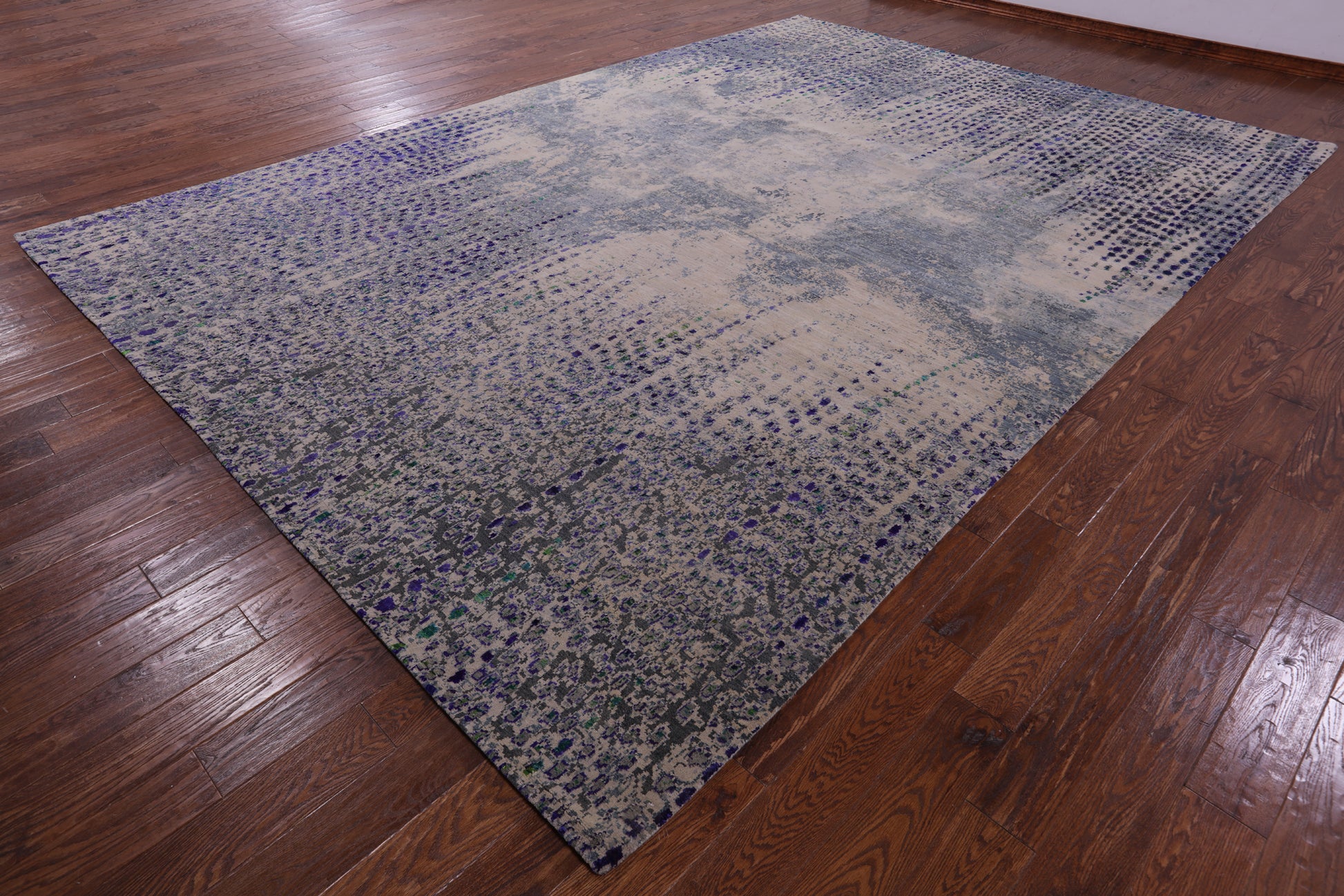Abstract Contemporary Hand Knotted Wool & Silk Rug - 9' 11" X 14' 2" - Golden Nile