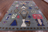 Grey Tribal Moroccan Hand Knotted Wool Rug - 10' 2" X 14' 1" - Golden Nile