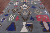 Grey Tribal Moroccan Hand Knotted Wool Rug - 10' 2" X 14' 1" - Golden Nile