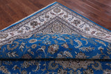 Blue Persian Nain Hand Knotted Wool Rug - 8' 1" X 10' 1" - Golden Nile