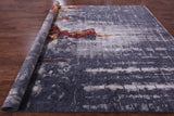 Woman Under The Rain Contemporary Hand Knotted Wool & Silk Rug - 9' 11" X 13' 10" - Golden Nile