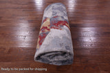 Woman Under The Rain Contemporary Hand Knotted Wool & Silk Rug - 9' 11" X 13' 10" - Golden Nile