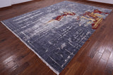 Woman Under The Rain Contemporary Hand Knotted Wool & Silk Rug - 9' 11" X 13' 10" - Golden Nile
