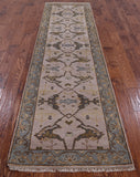 Ivory Turkish Oushak Hand Knotted Wool Runner Rug - 2' 8" X 9' 11" - Golden Nile