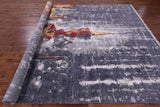 Woman Under The Rain Contemporary Hand Knotted Wool & Silk Rug - 8' 11" X 12' 1" - Golden Nile
