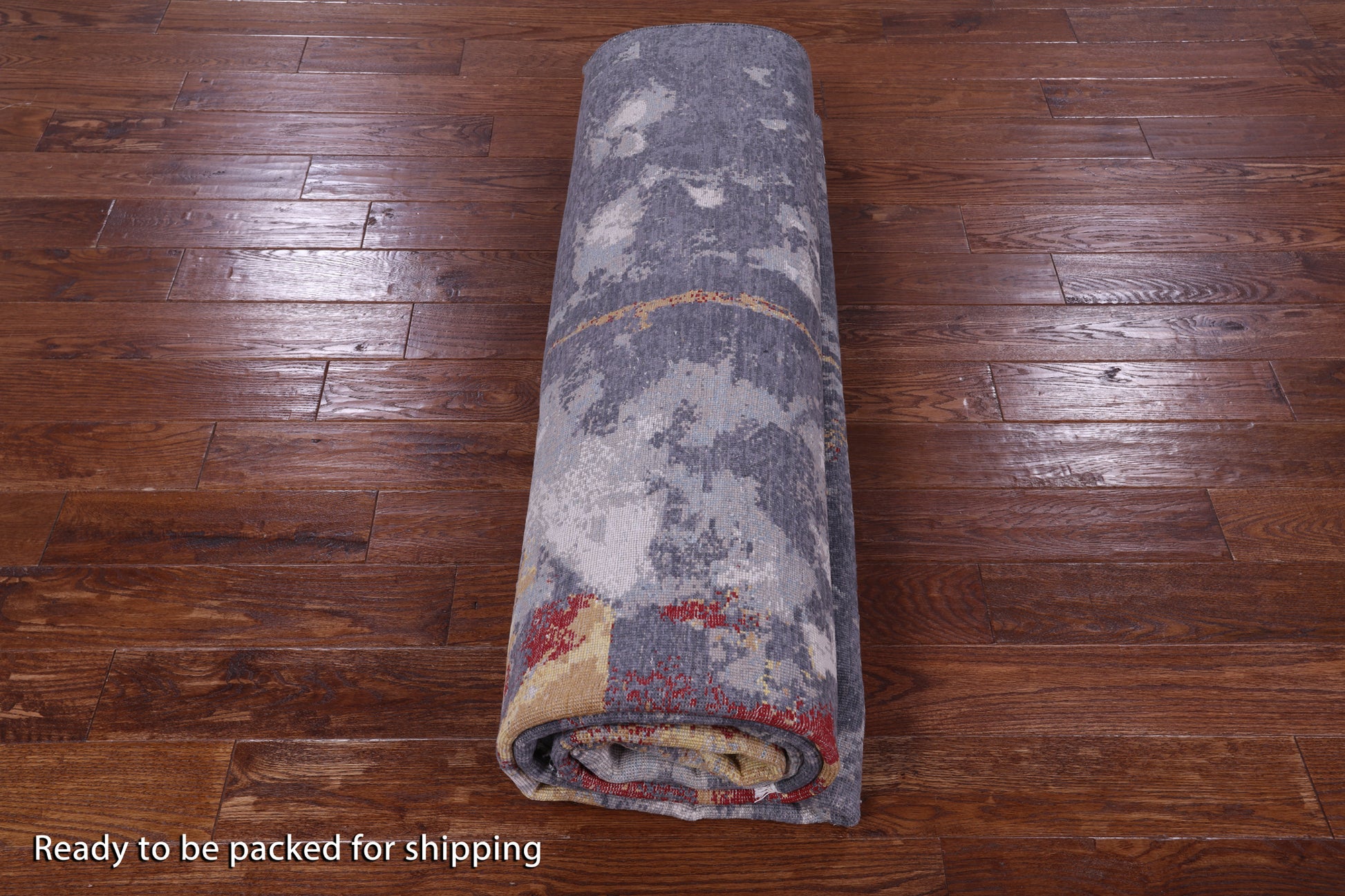 Woman Under The Rain Contemporary Hand Knotted Wool & Silk Rug - 8' 11" X 12' 1" - Golden Nile