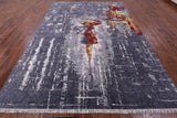 Woman Under The Rain Contemporary Hand Knotted Wool & Silk Rug - 8' 11" X 12' 1" - Golden Nile