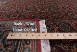 Red Persian Hill Herati Hand Knotted Wool Runner Rug - 3' 11" X 16' 2" - Golden Nile