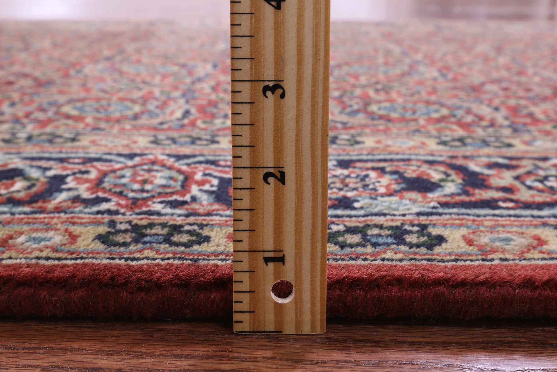 Red Persian Hill Herati Hand Knotted Wool Runner Rug - 3' 11" X 16' 2" - Golden Nile