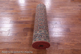 Red Persian Hill Herati Hand Knotted Wool Runner Rug - 3' 11" X 16' 2" - Golden Nile