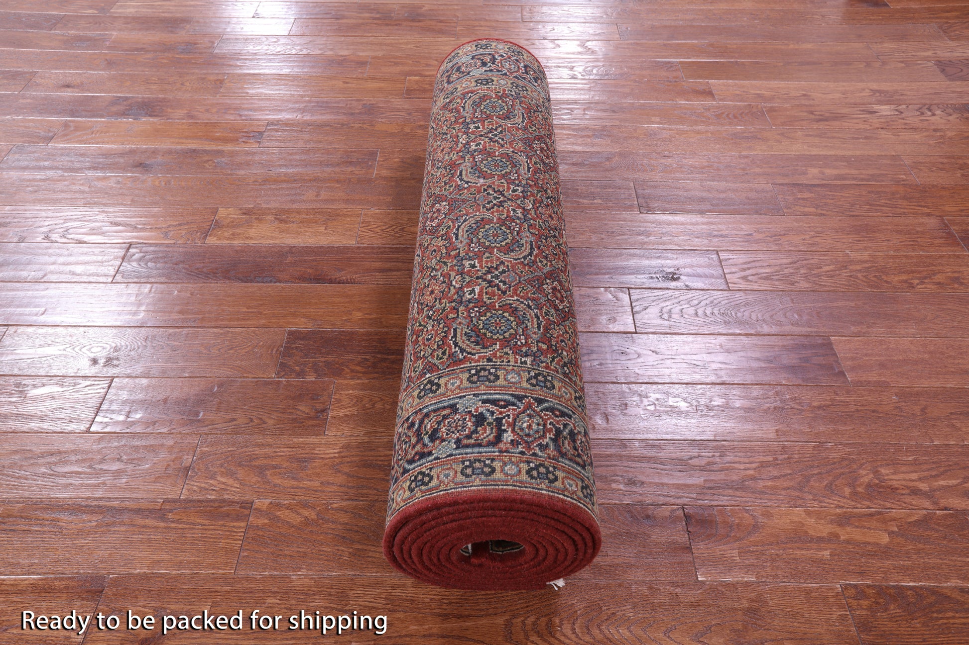 Red Persian Hill Herati Hand Knotted Wool Runner Rug - 3' 11" X 16' 2" - Golden Nile