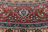 Round Persian Hill Herati Handmade Wool Rug - 8' 11" X 8' 11" - Golden Nile