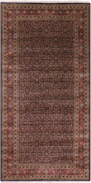 Blue Persian Hill Herati Handmade Wool Rug - 6' 0" X 12' 2" - Golden Nile