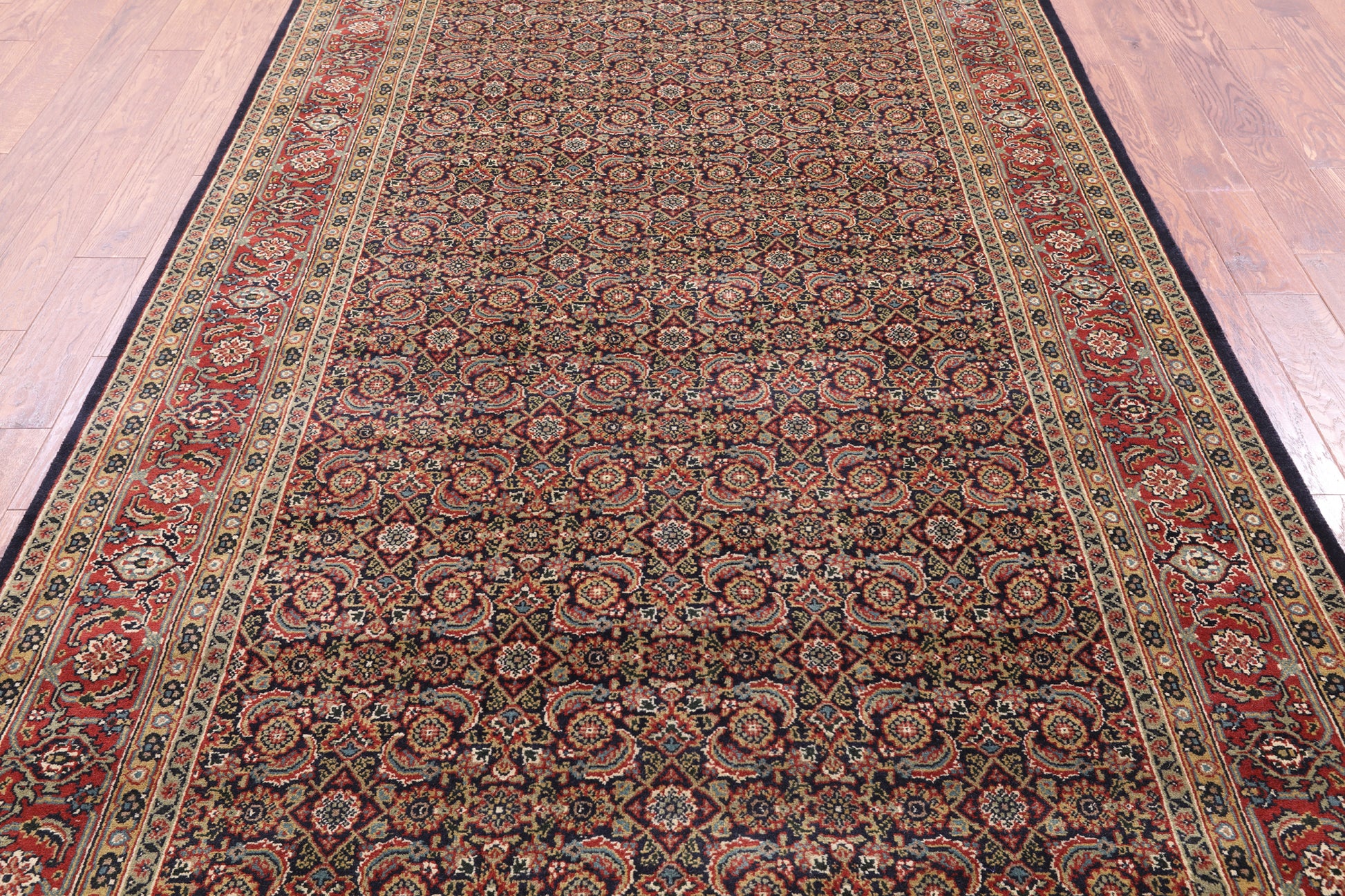 Blue Persian Hill Herati Handmade Wool Rug - 6' 0" X 12' 2" - Golden Nile