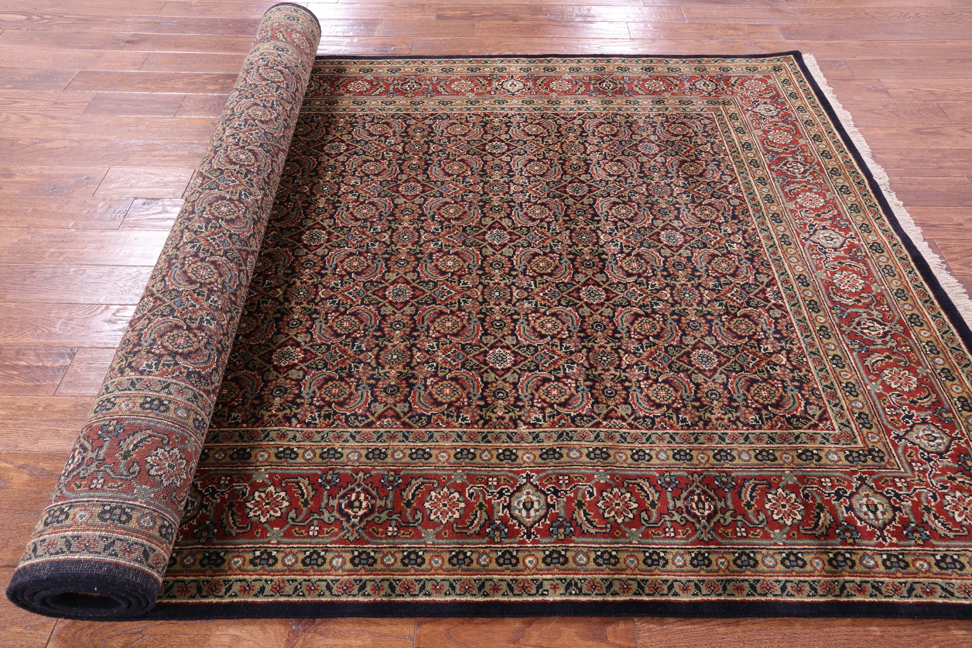 Blue Persian Hill Herati Handmade Wool Rug - 6' 0" X 12' 2" - Golden Nile