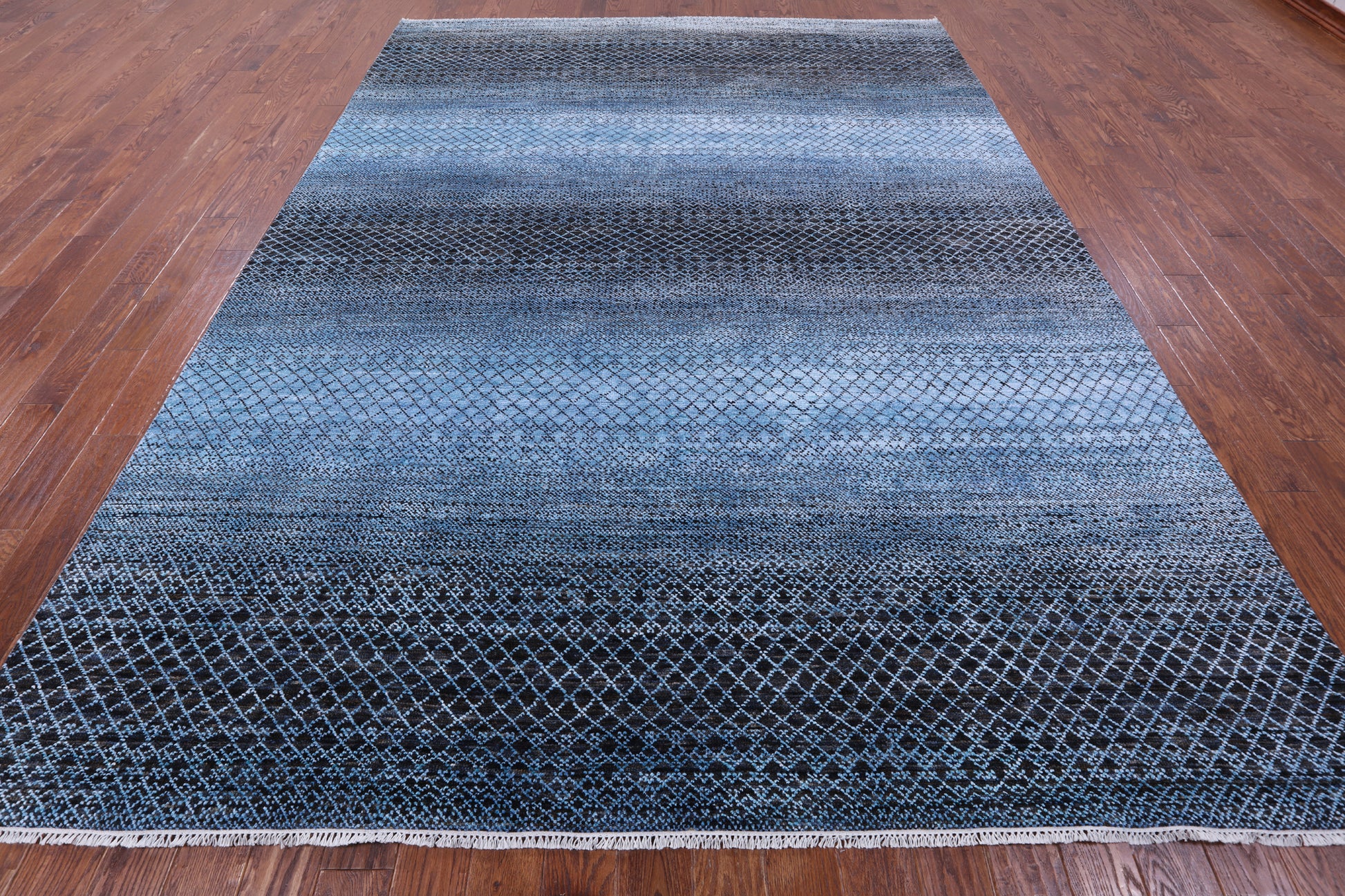 Savannah Grass Hand Knotted Wool Rug - 8' 11" X 12' 0" - Golden Nile
