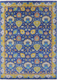 Blue Turkish Oushak Handmade Wool Rug - 10' 3" X 14' 1" - Golden Nile