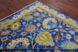 Blue Turkish Oushak Handmade Wool Rug - 10' 3" X 14' 1" - Golden Nile