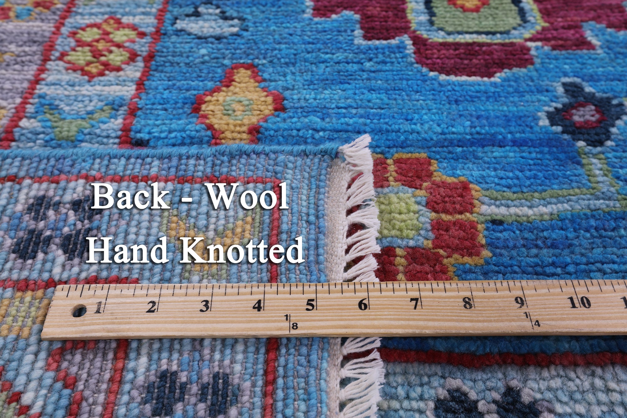 Blue Turkish Oushak Hand Knotted Wool Rug - 9' 1" X 12' 1" - Golden Nile