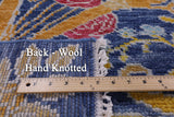 Blue William Morris Hand Knotted Wool Rug - 8' 7" X 10' 0" - Golden Nile