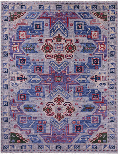 Kazak Hand Knotted Wool Rug - 9' 2" X 12' 3" - Golden Nile