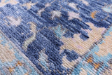Blue Turkish Oushak Hand Knotted Wool Rug - 8' 3" X 10' 0" - Golden Nile