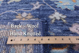 Blue Turkish Oushak Hand Knotted Wool Rug - 8' 3" X 10' 0" - Golden Nile