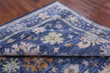 Blue Turkish Oushak Hand Knotted Wool Rug - 8' 3" X 10' 0" - Golden Nile