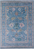 Blue Turkish Oushak Hand Knotted Wool Rug - 10' 3" X 14' 2" - Golden Nile