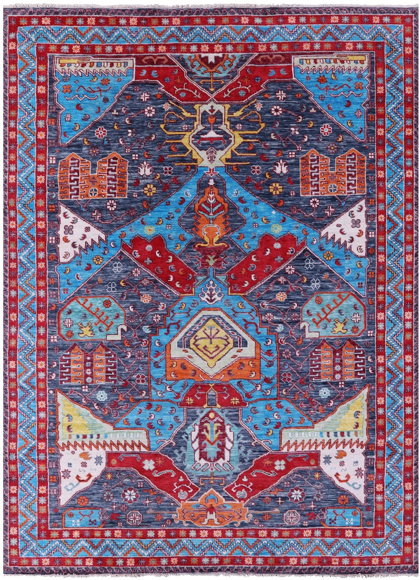 Grey Turkish Oushak Hand Knotted Wool Rug - 10' 2" X 13' 10" - Golden Nile