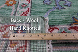 Green Turkish Oushak Handmade Wool Rug - 9' 0" X 12' 0" - Golden Nile