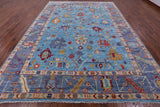 Blue Turkish Oushak Handmade Wool Rug - 10' 1" X 13' 9" - Golden Nile