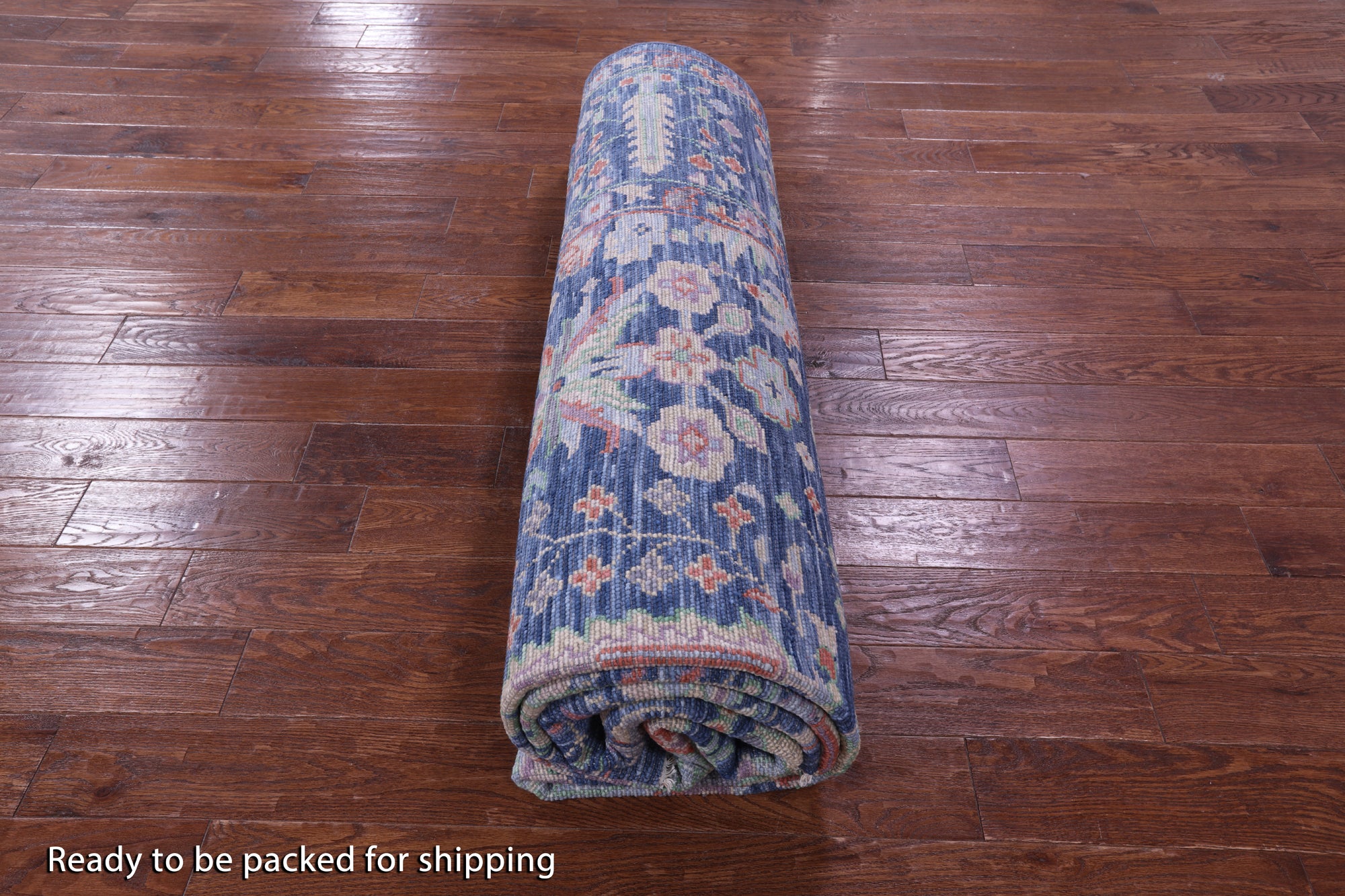 Blue Turkish Oushak Hand Knotted Wool Rug - 9' 0" X 11' 11" - Golden Nile