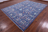 Blue Turkish Oushak Hand Knotted Wool Rug - 9' 0" X 11' 11" - Golden Nile