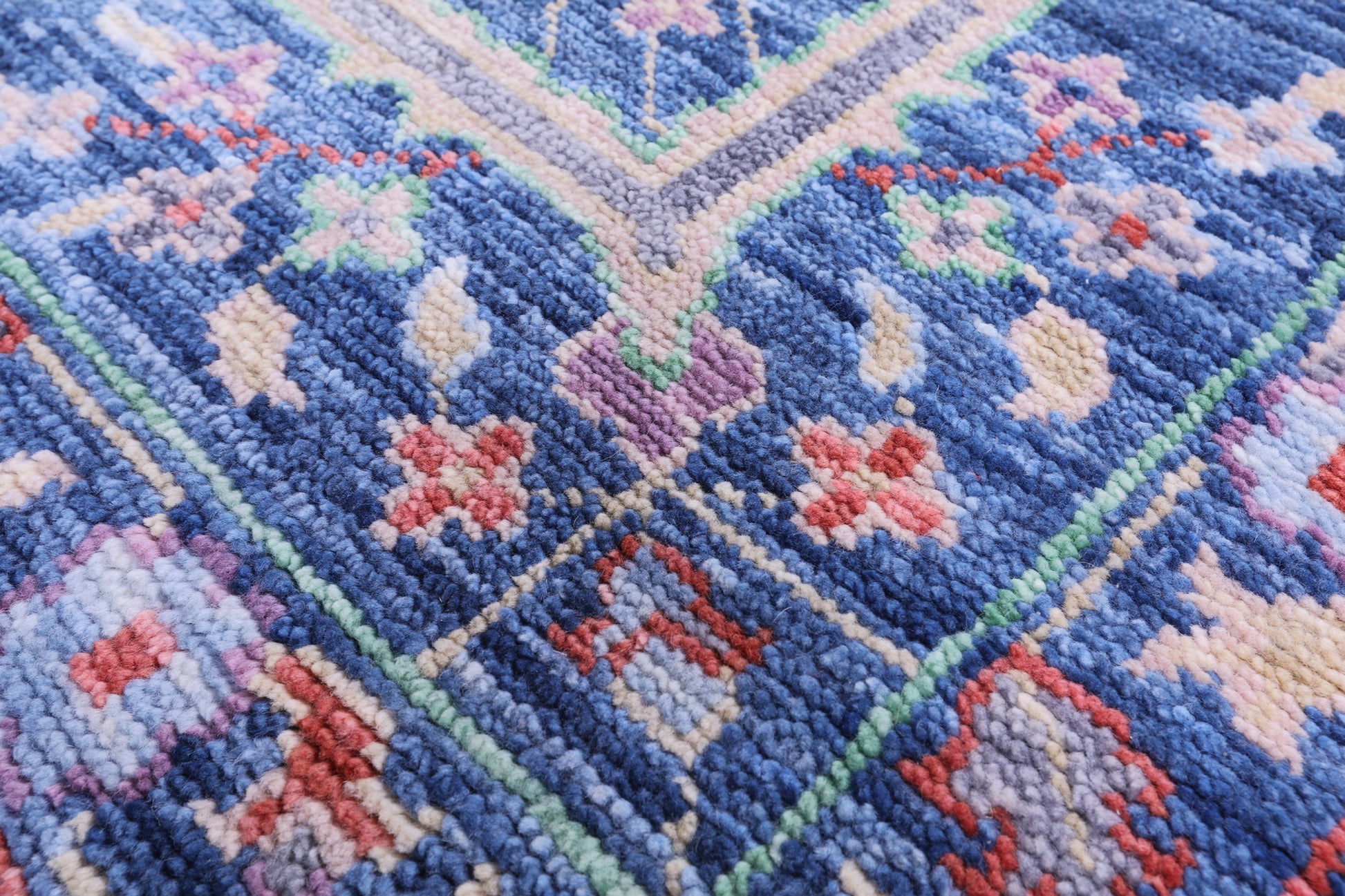 Blue Turkish Oushak Hand Knotted Wool Rug - 9' 0" X 11' 11" - Golden Nile