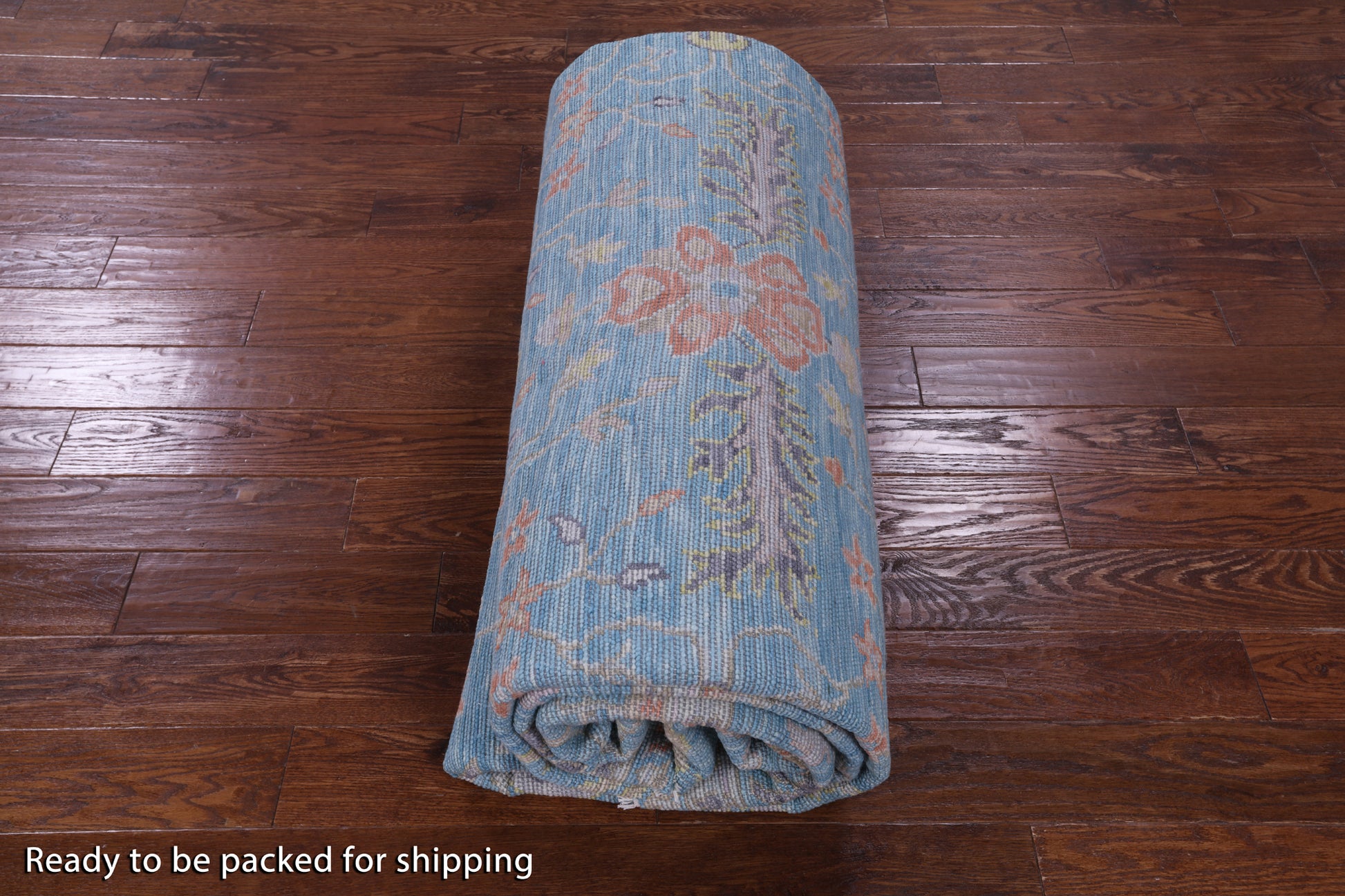 Blue Turkish Oushak Hand Knotted Wool Rug - 10' 1" X 13' 11" - Golden Nile