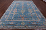 Blue Turkish Oushak Hand Knotted Wool Rug - 10' 1" X 13' 11" - Golden Nile