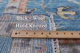 Blue Turkish Oushak Hand Knotted Wool Rug - 10' 1" X 13' 11" - Golden Nile