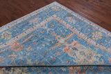 Blue Turkish Oushak Hand Knotted Wool Rug - 10' 1" X 13' 11" - Golden Nile