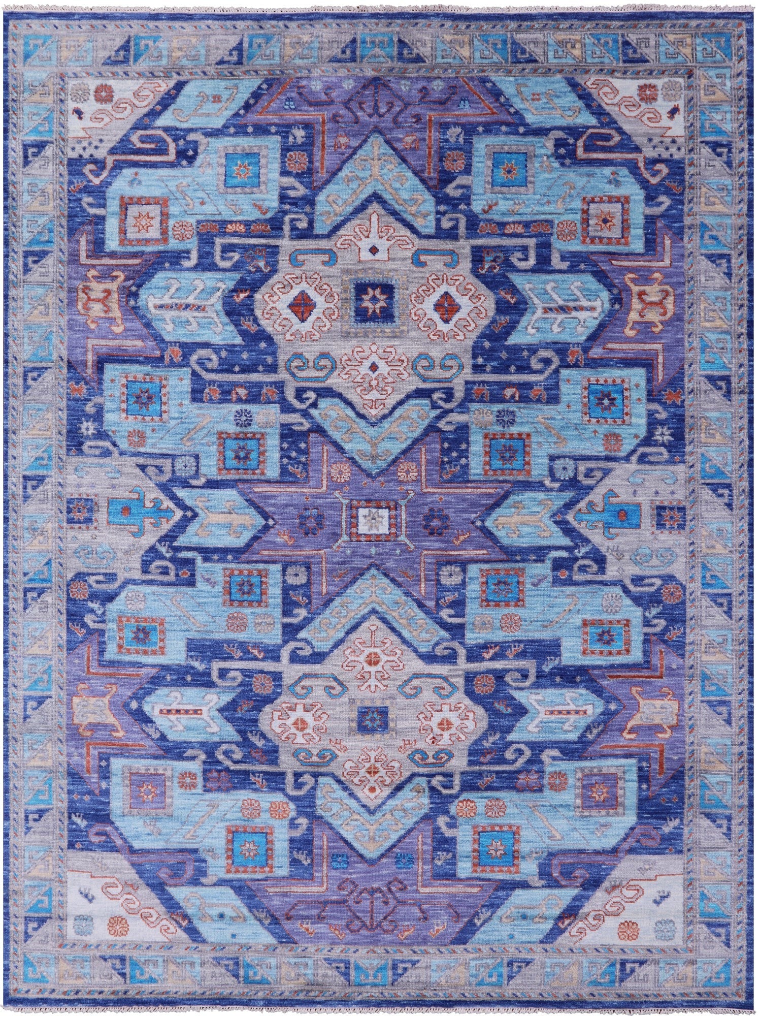 Kazak Hand Knotted Wool Rug - 9' 2" X 12' 1" - Golden Nile
