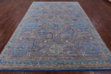 Grey Turkish Oushak Hand Knotted Wool Rug - 9' 1" X 12' 2" - Golden Nile