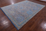 Grey Turkish Oushak Hand Knotted Wool Rug - 9' 1" X 12' 2" - Golden Nile