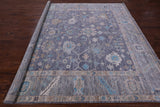Grey Square Turkish Oushak Hand Knotted Wool Rug - 8' 11" X 9' 1" - Golden Nile