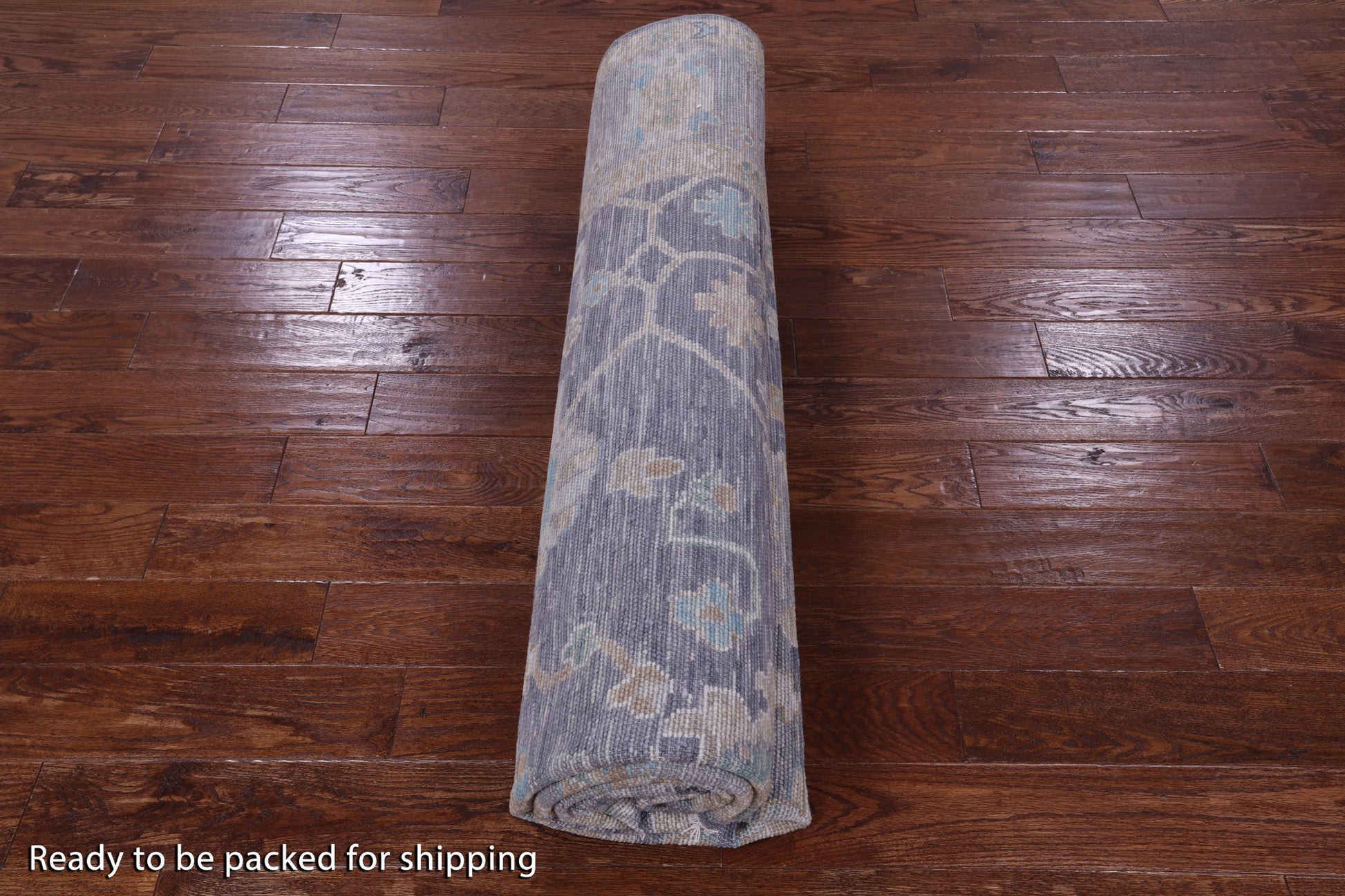 Grey Square Turkish Oushak Hand Knotted Wool Rug - 8' 11" X 9' 1" - Golden Nile