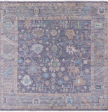 Grey Square Turkish Oushak Hand Knotted Wool Rug - 8' 11" X 9' 1" - Golden Nile